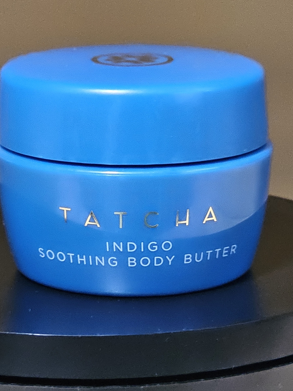 Tatcha Indigo Soothing Body Butter - Bright Blue Jar with Gold Accents